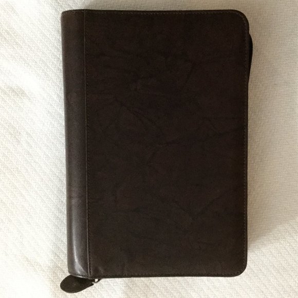 Day-Timer Brown Vegan Leather Zip Planner Cover | Junior Size - Picture 3 of 15